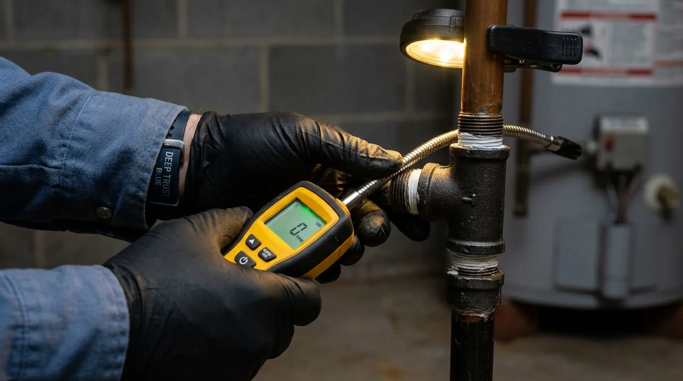 Gas leak detection with electronic sniffer by Johns Plumbing LLC in Indian Head