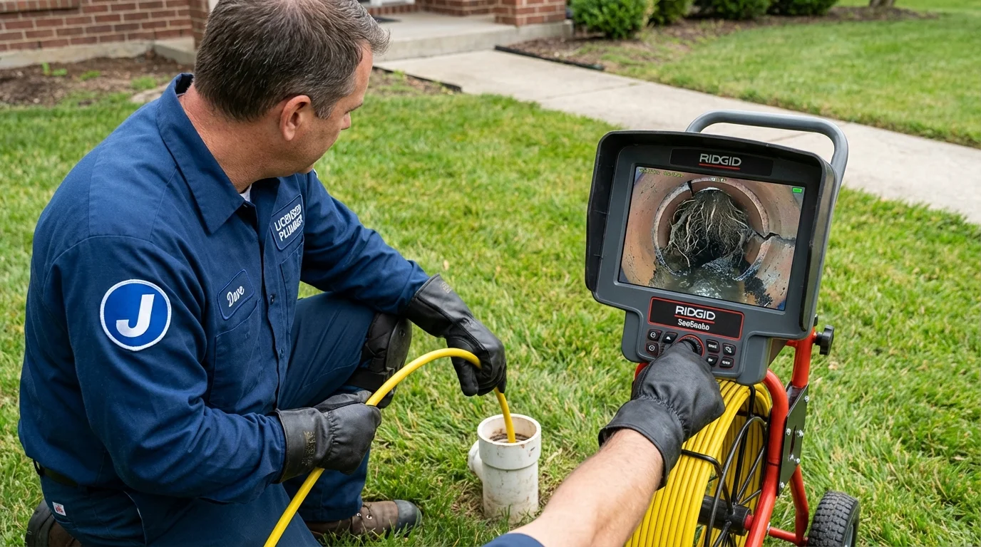 Sewer camera inspection being performed by Johns Plumbing LLC in Indian Head