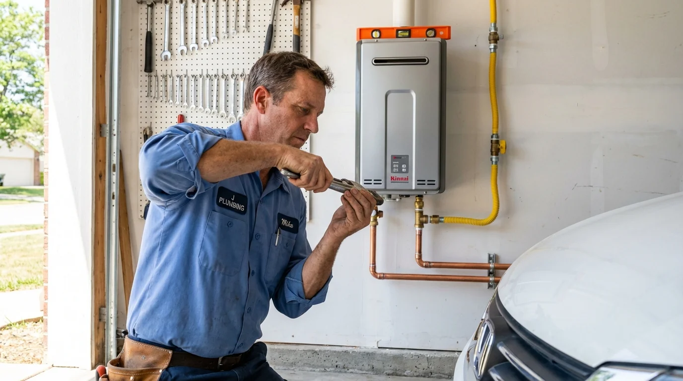 Tankless water heater installation by a Johns Plumbing LLC plumber in Indian Head